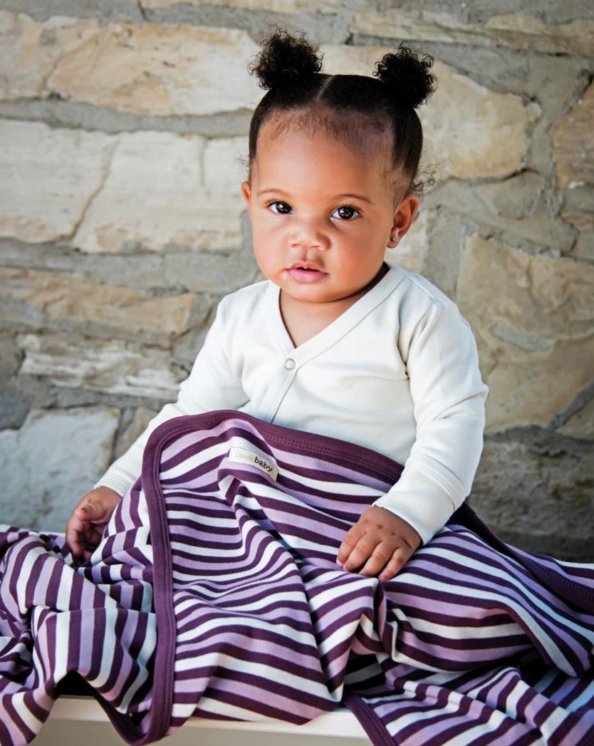 Eggplant Stripe - Organic Blanket