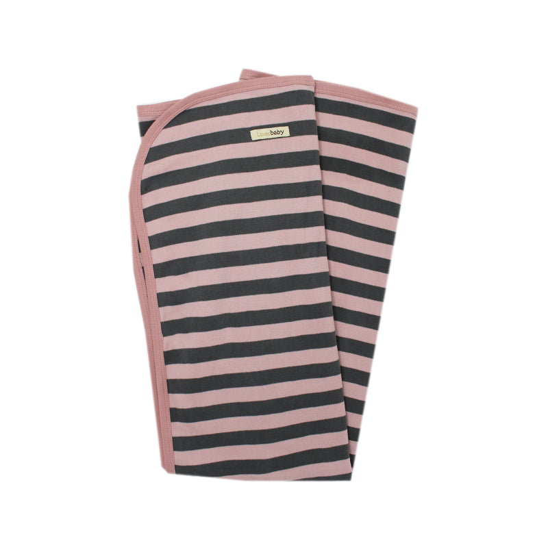 Mauve/Gray Stripe - Organic Blanket