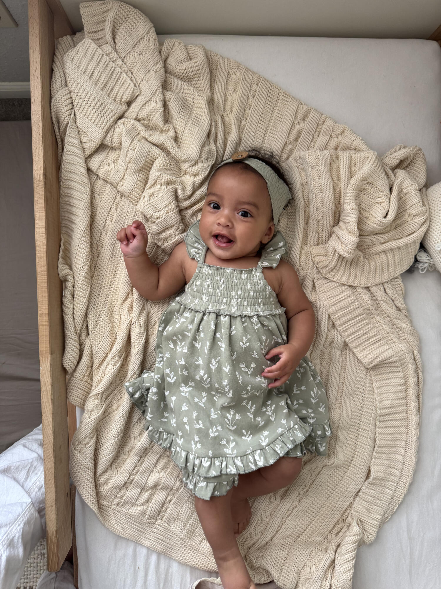Seafoam Bloom - Kids' Organic Smocked Summer Dress