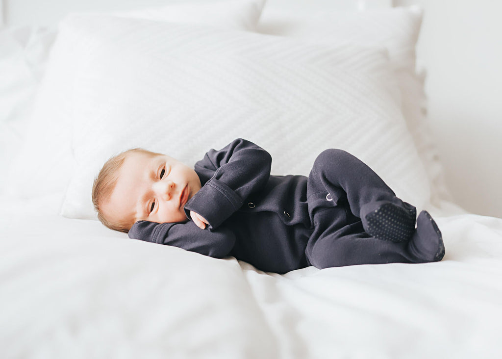 Navy - Organic Snap Footie