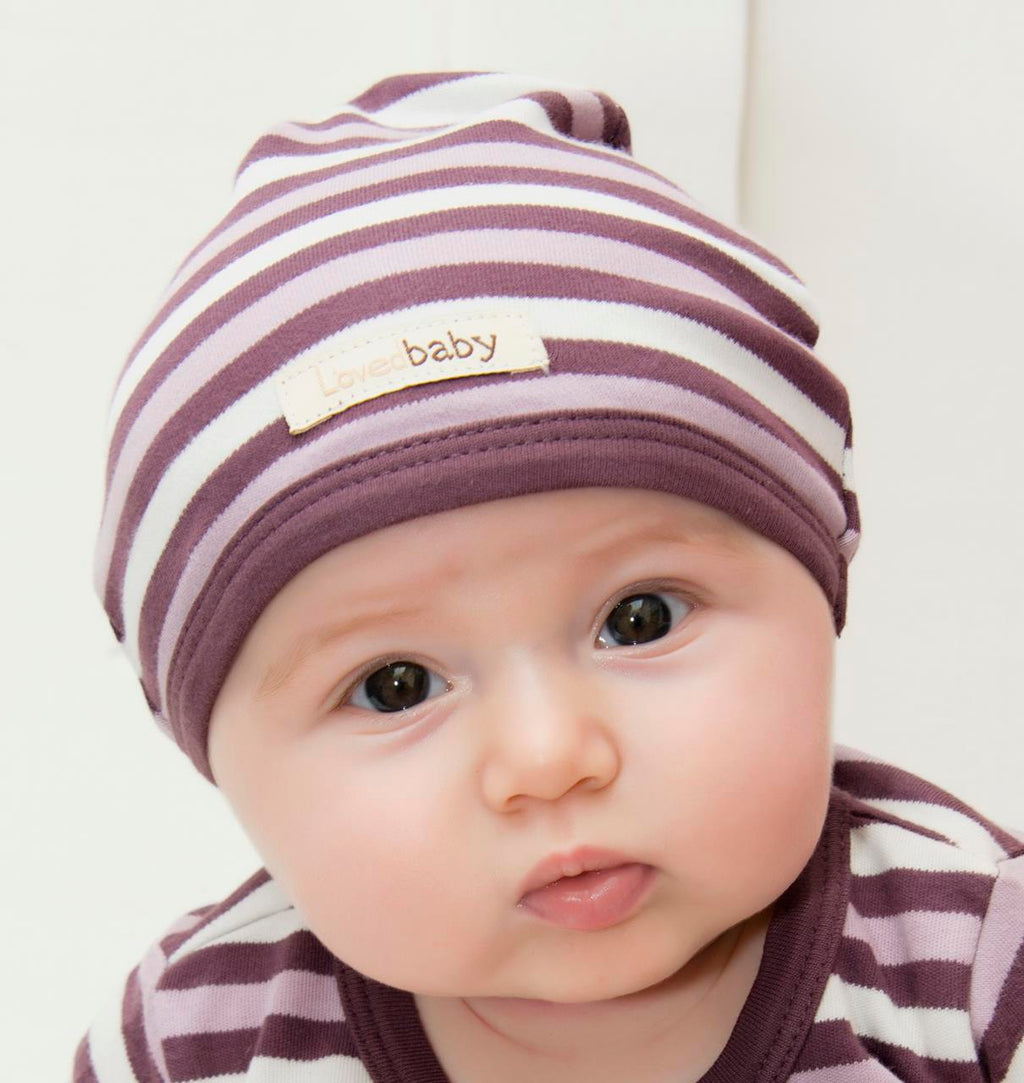 Eggplant Stripe - Organic Cute Cap