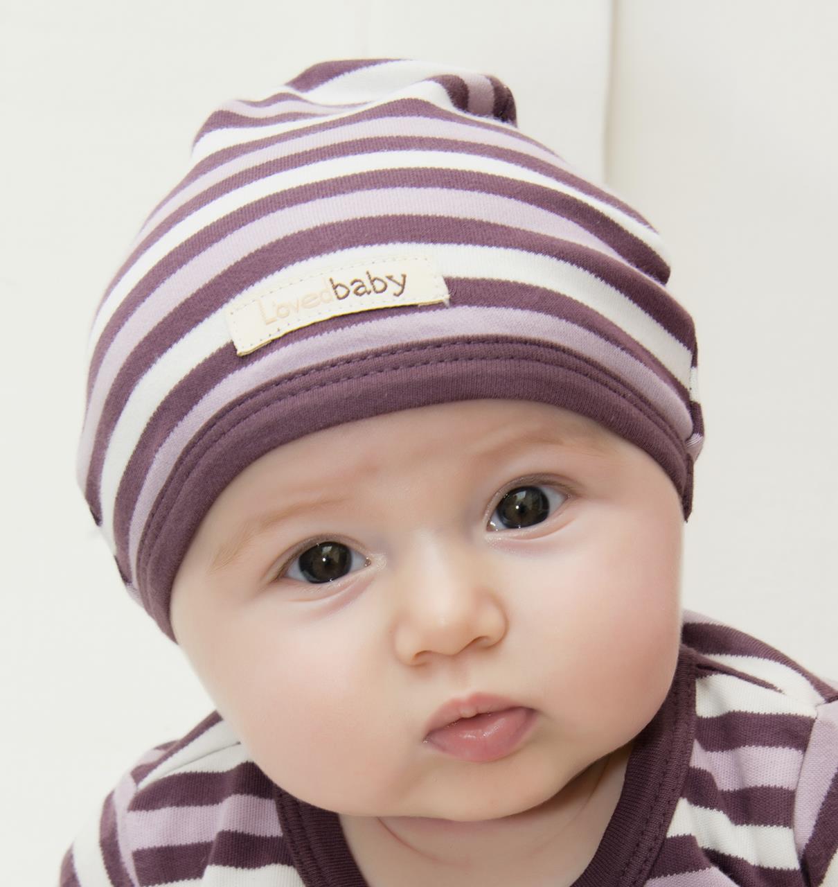 Eggplant Stripe - Organic Cute Cap