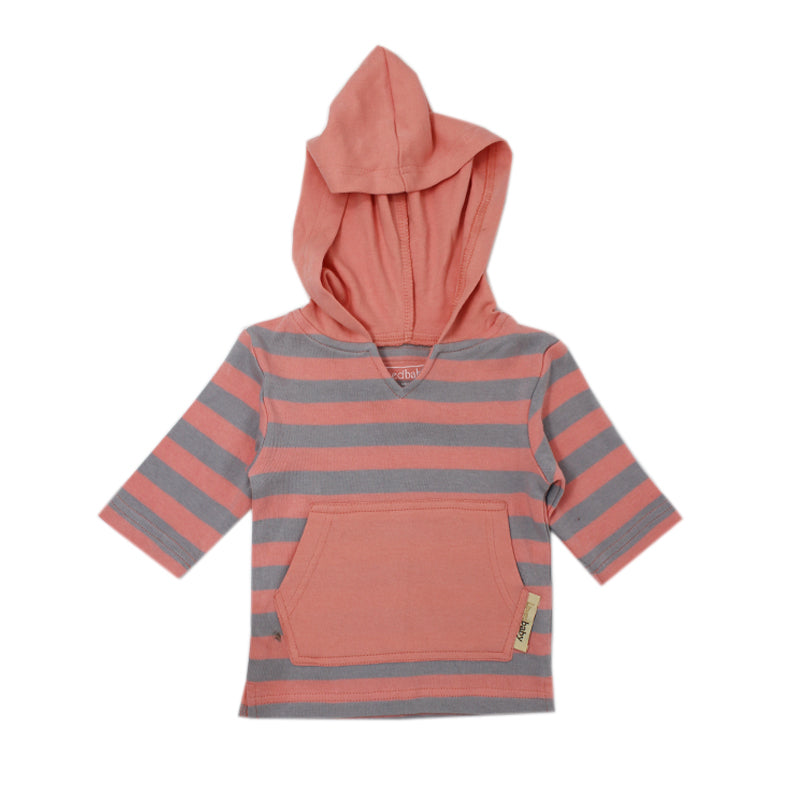Coral/Light Gray Stripe