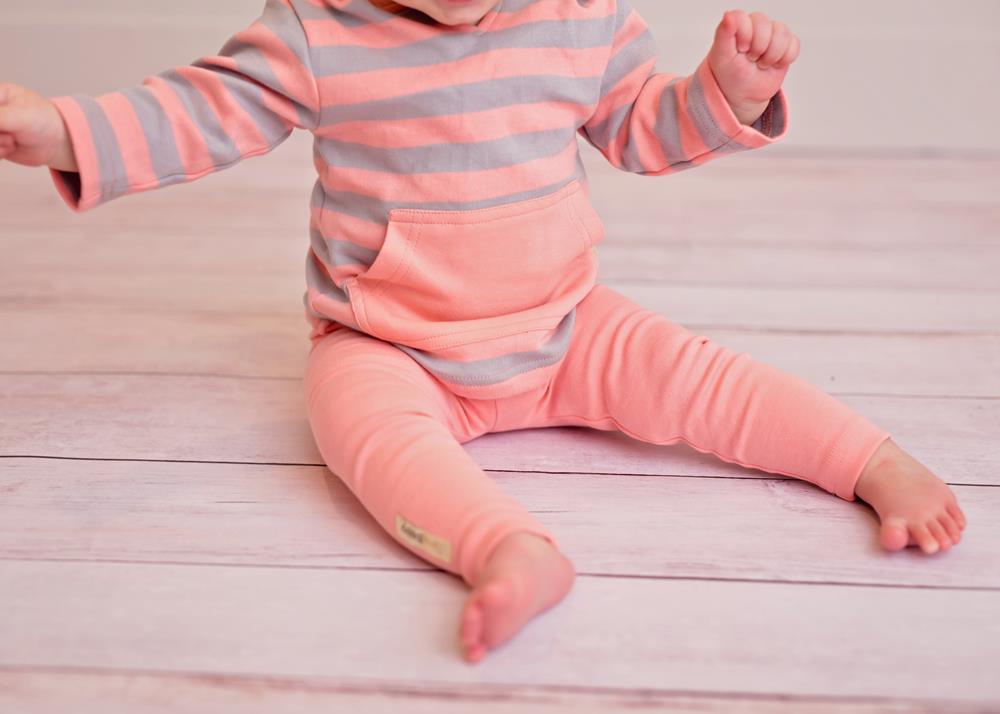 Coral/Light Gray Stripe