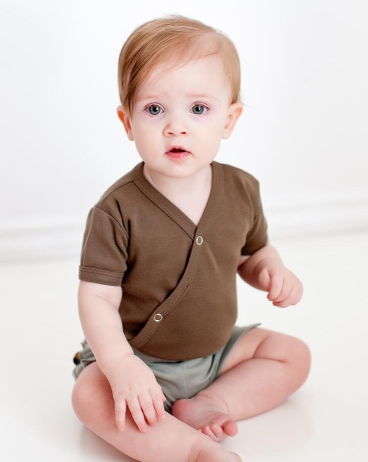Bark - Organic Short-Sleeve Kimono Bodysuit