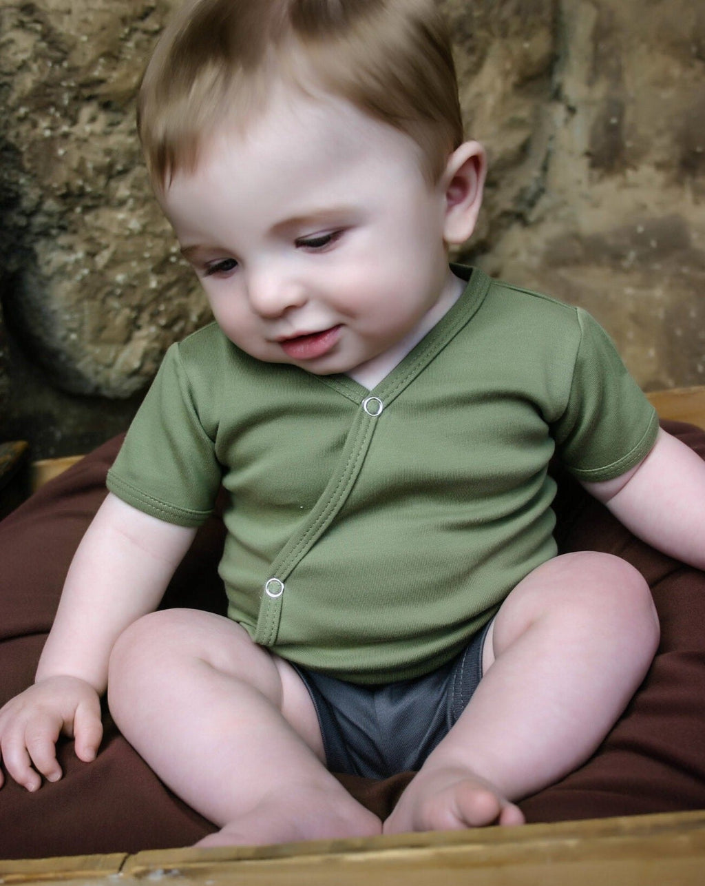 Sage - Organic Short-Sleeve Kimono Bodysuit