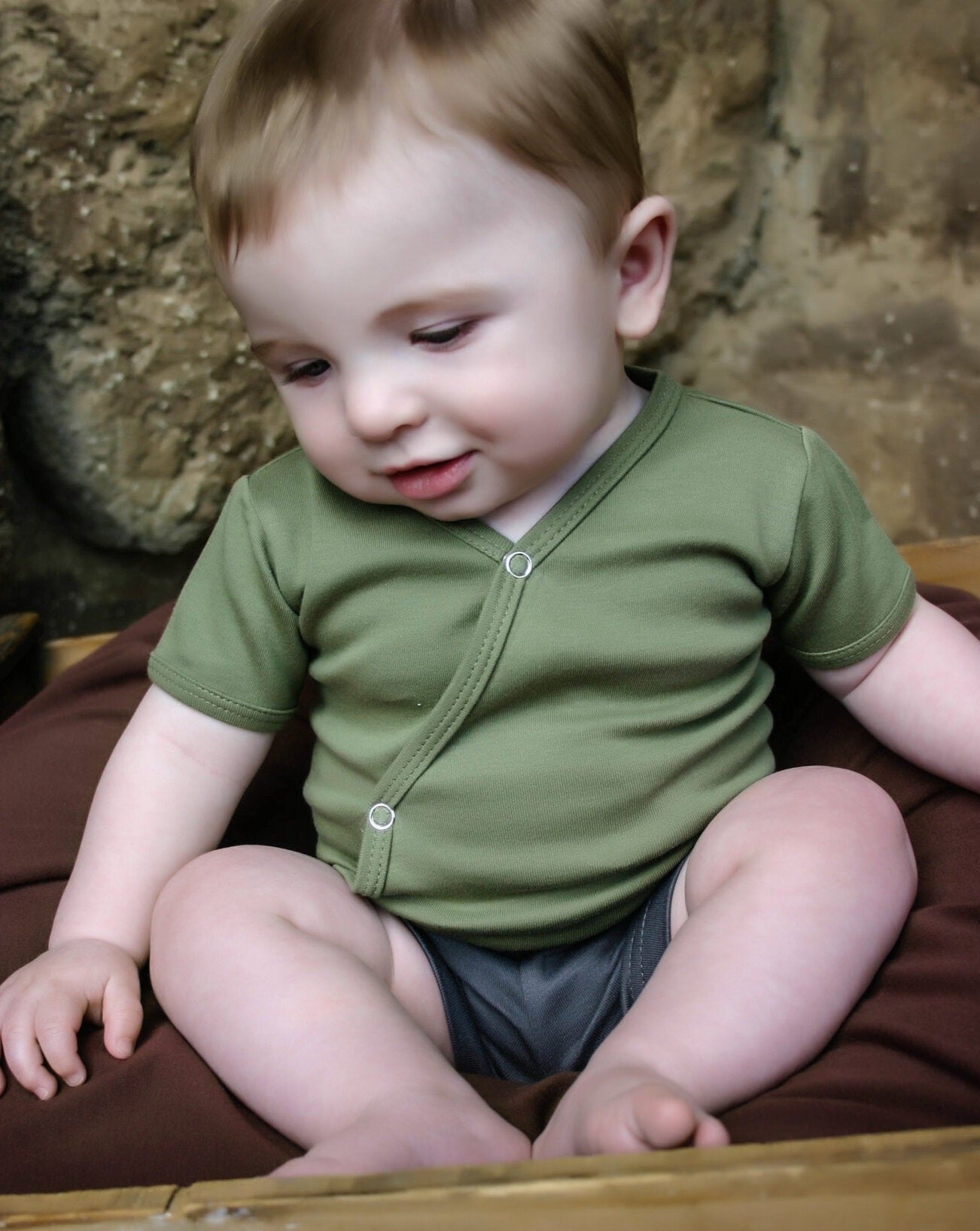 Sage - Organic Short-Sleeve Kimono Bodysuit
