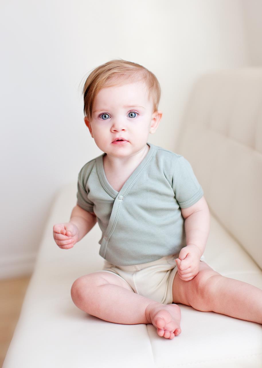 Seafoam - Organic Short-Sleeve Kimono Bodysuit