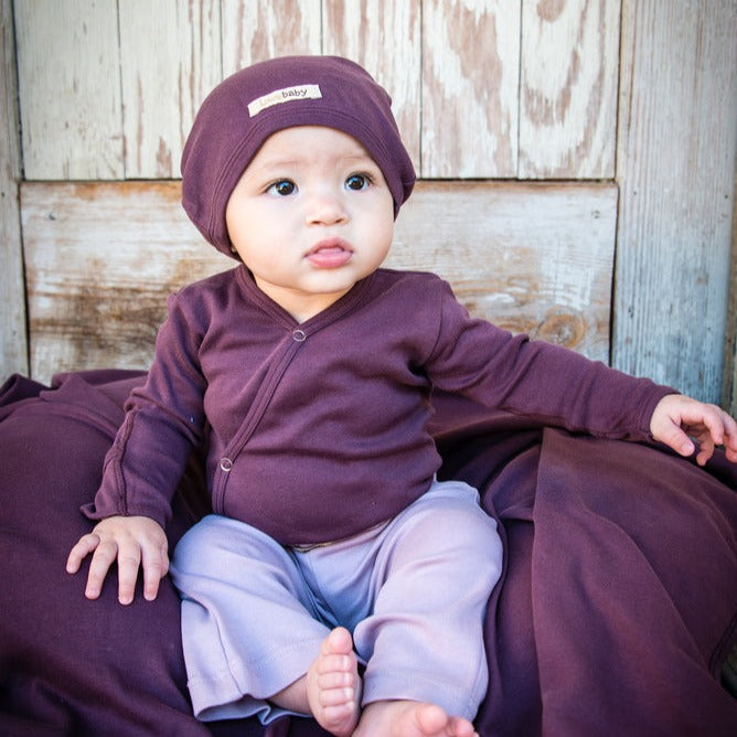 Eggplant - Organic Kimono Bodysuit