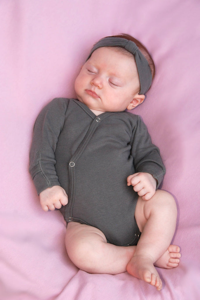 Gray - Organic Kimono Bodysuit