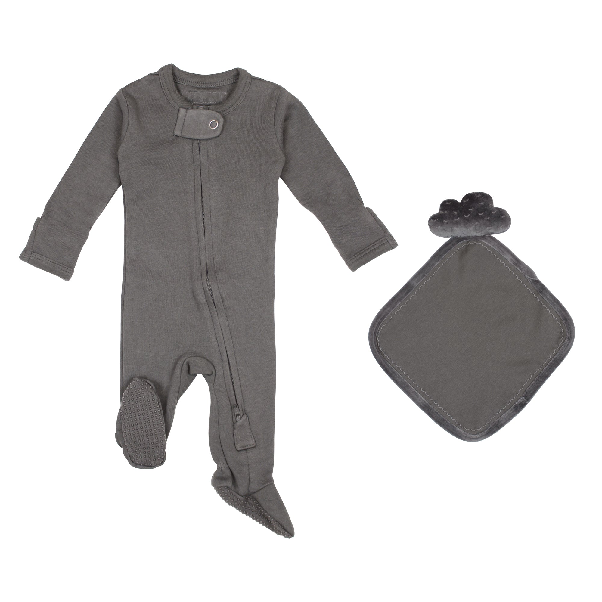 Gray - Footie & Lovey Set