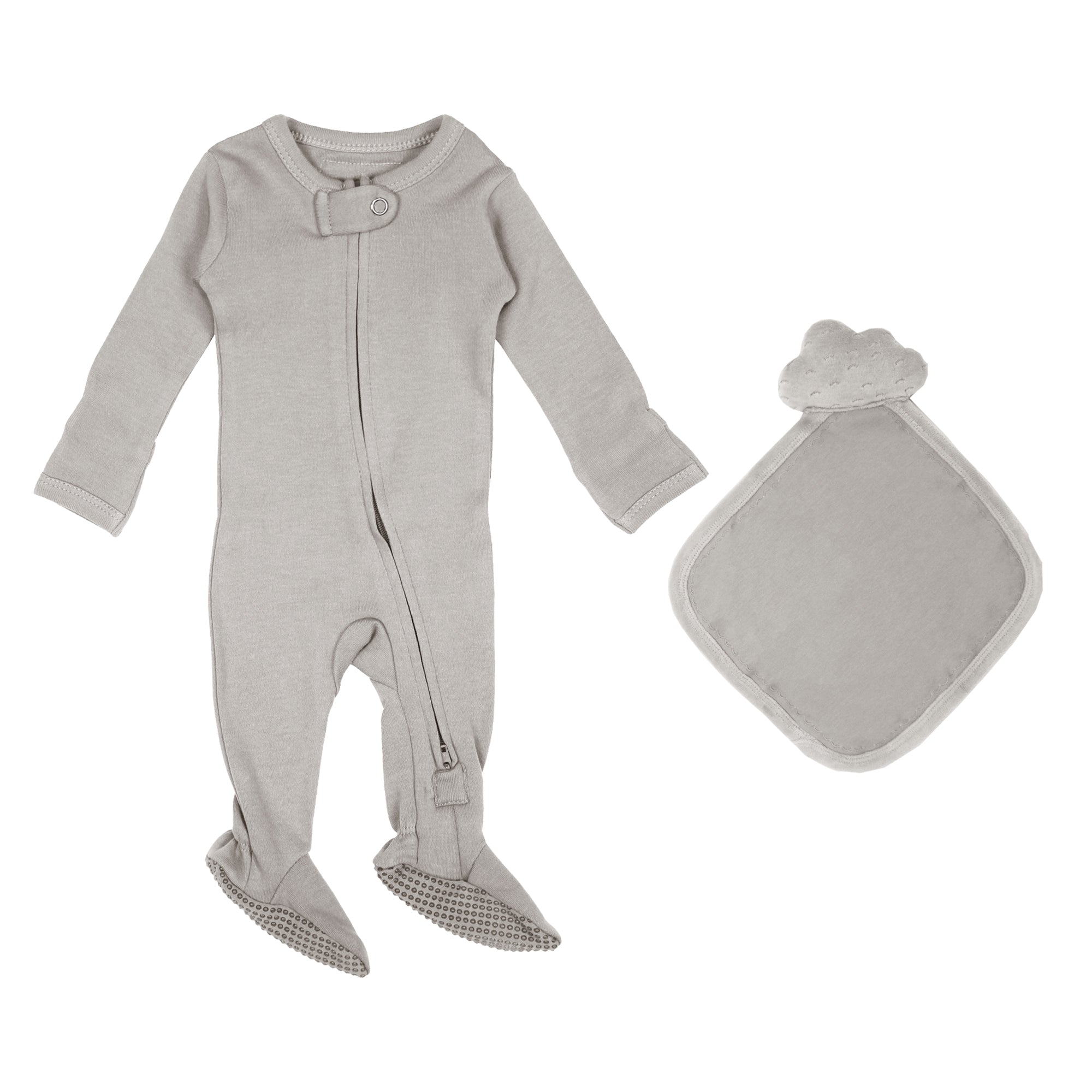 Light Gray - Footie & Lovey Set
