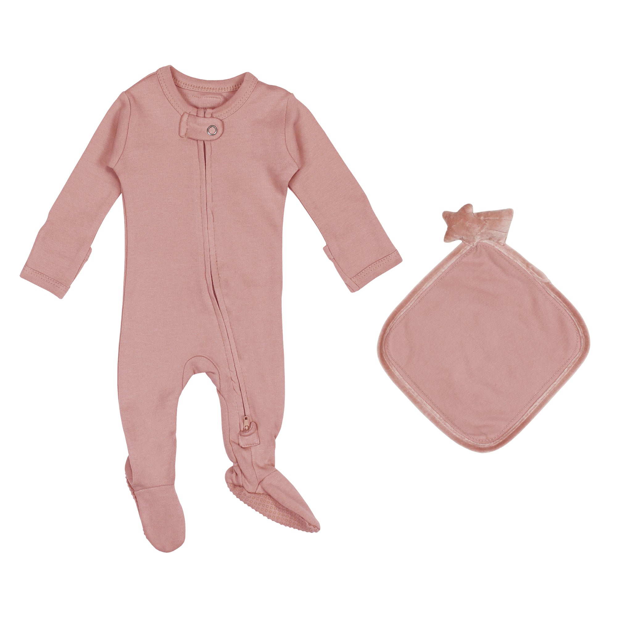 Mauve - Footie & Lovey Set