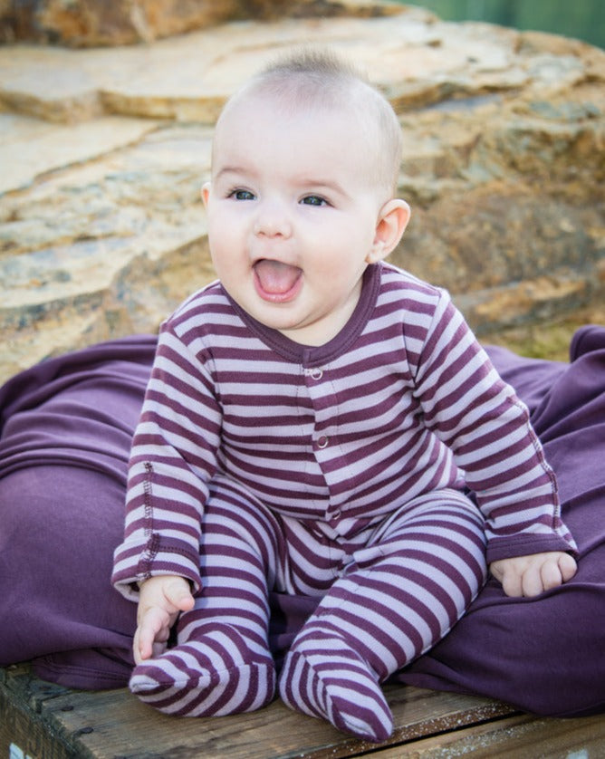 Lavender/Eggplant - Organic Snap Footie