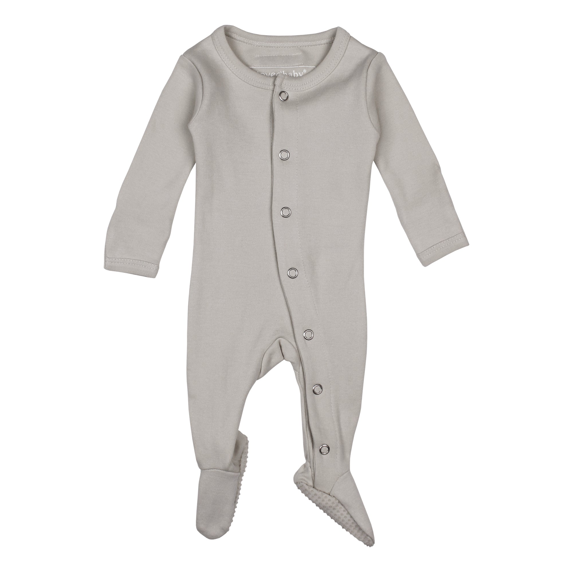 Light Gray - Organic Snap Footie