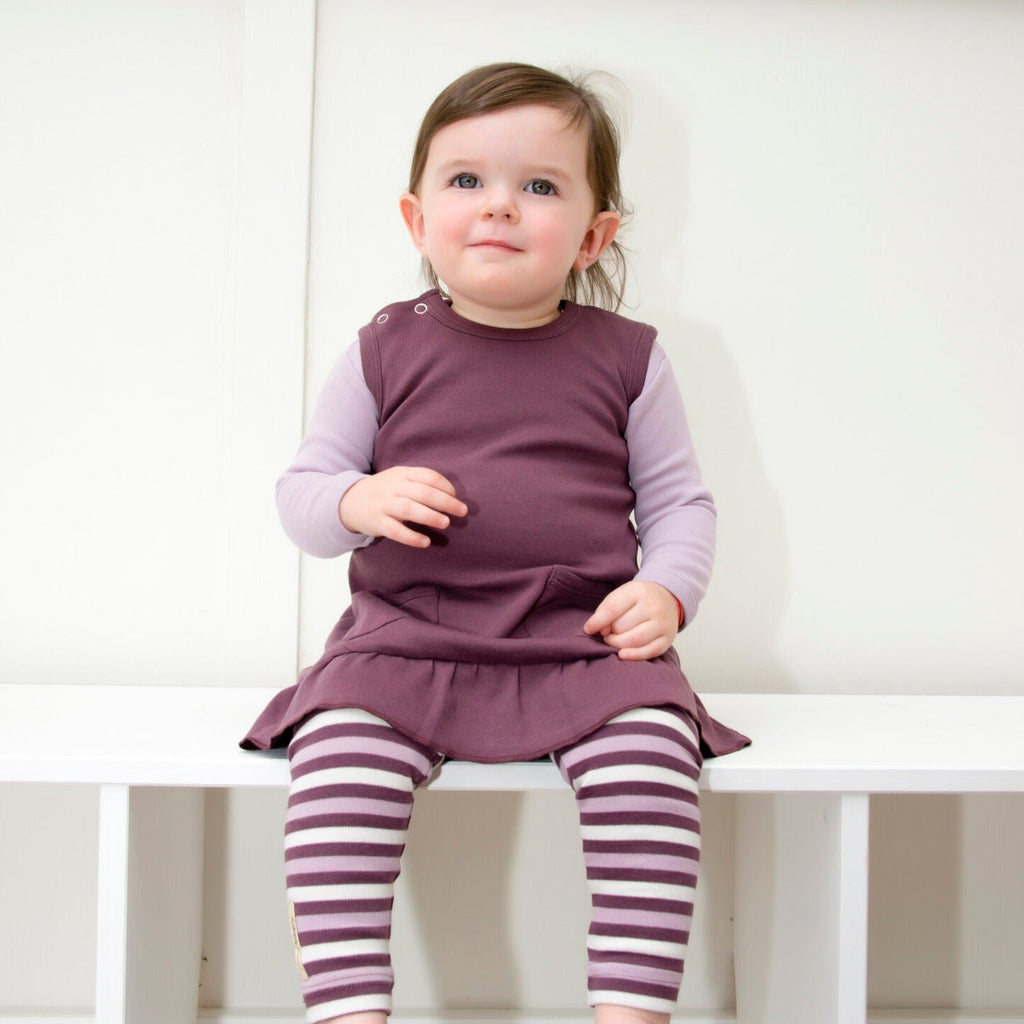 Eggplant Stripe - Organic Leggings