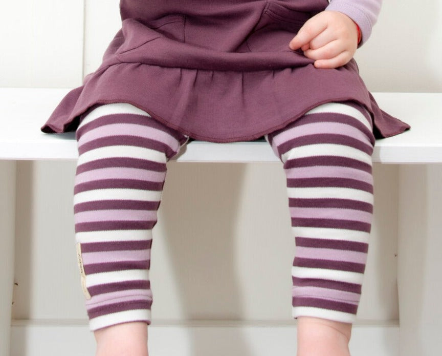 Eggplant Stripe - Organic Leggings