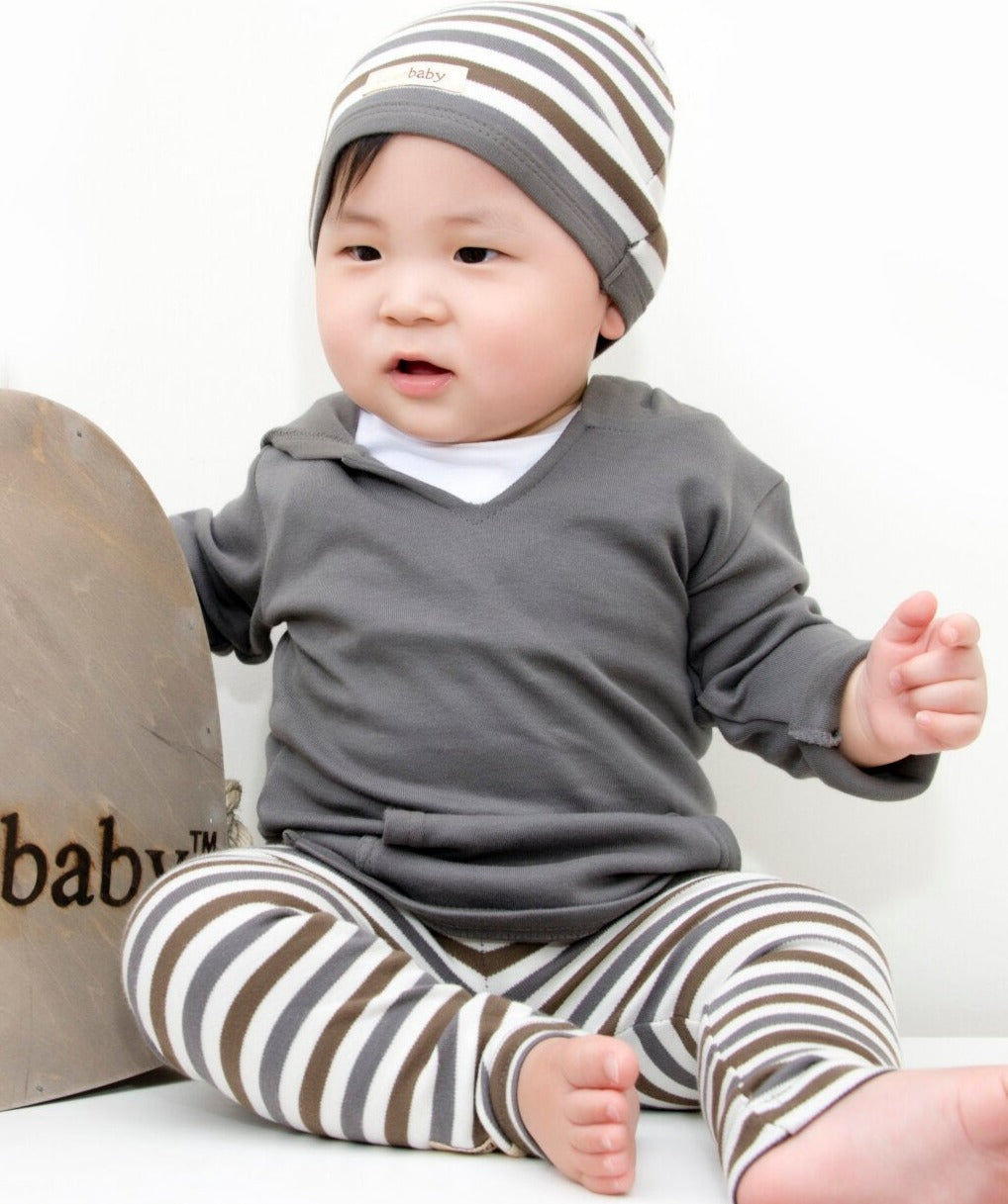 Gray Stripe - Organic Leggings