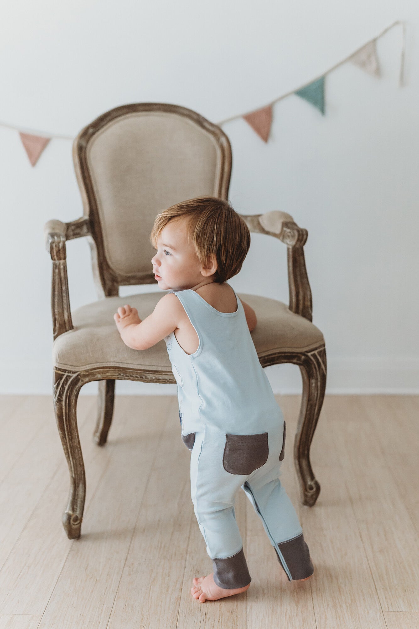 Airplane - Organic Applique Harem Romper