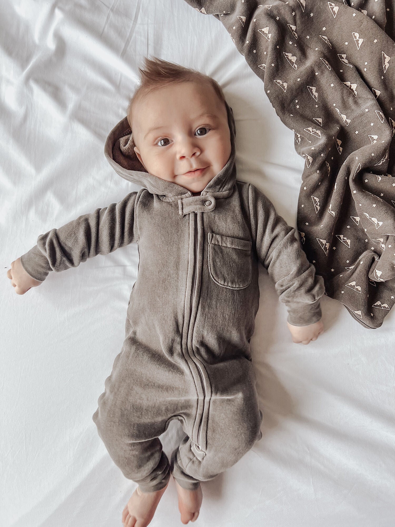 Bark - Organic Cozy Zipper Romper