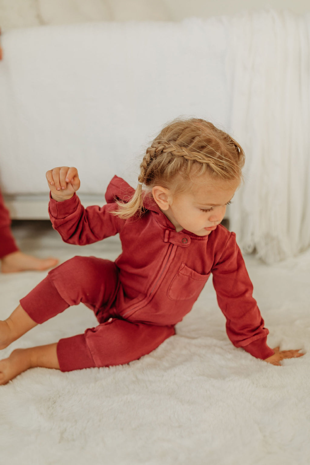 Cherry - Organic Cozy Zipper Romper