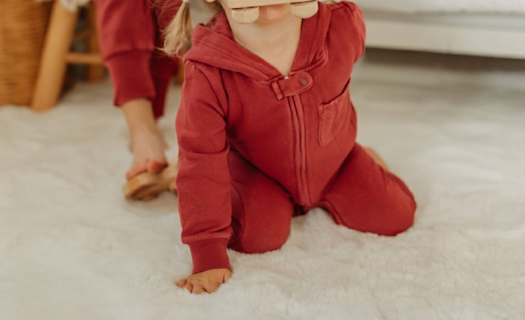 Cherry - Organic Cozy Zipper Romper