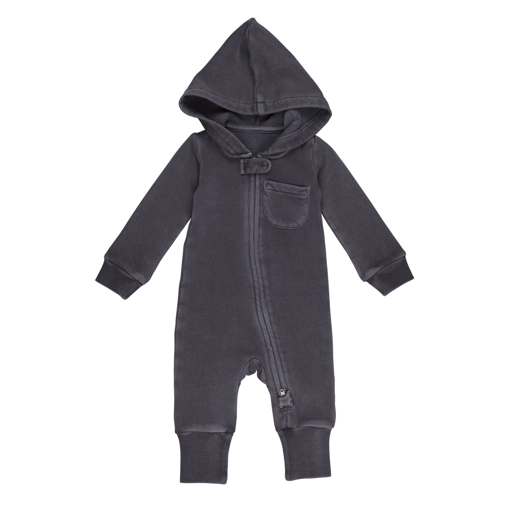 Coal - Organic Cozy Zipper Romper