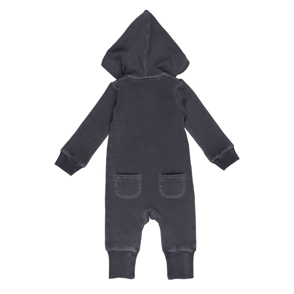 Coal - Organic Cozy Zipper Romper