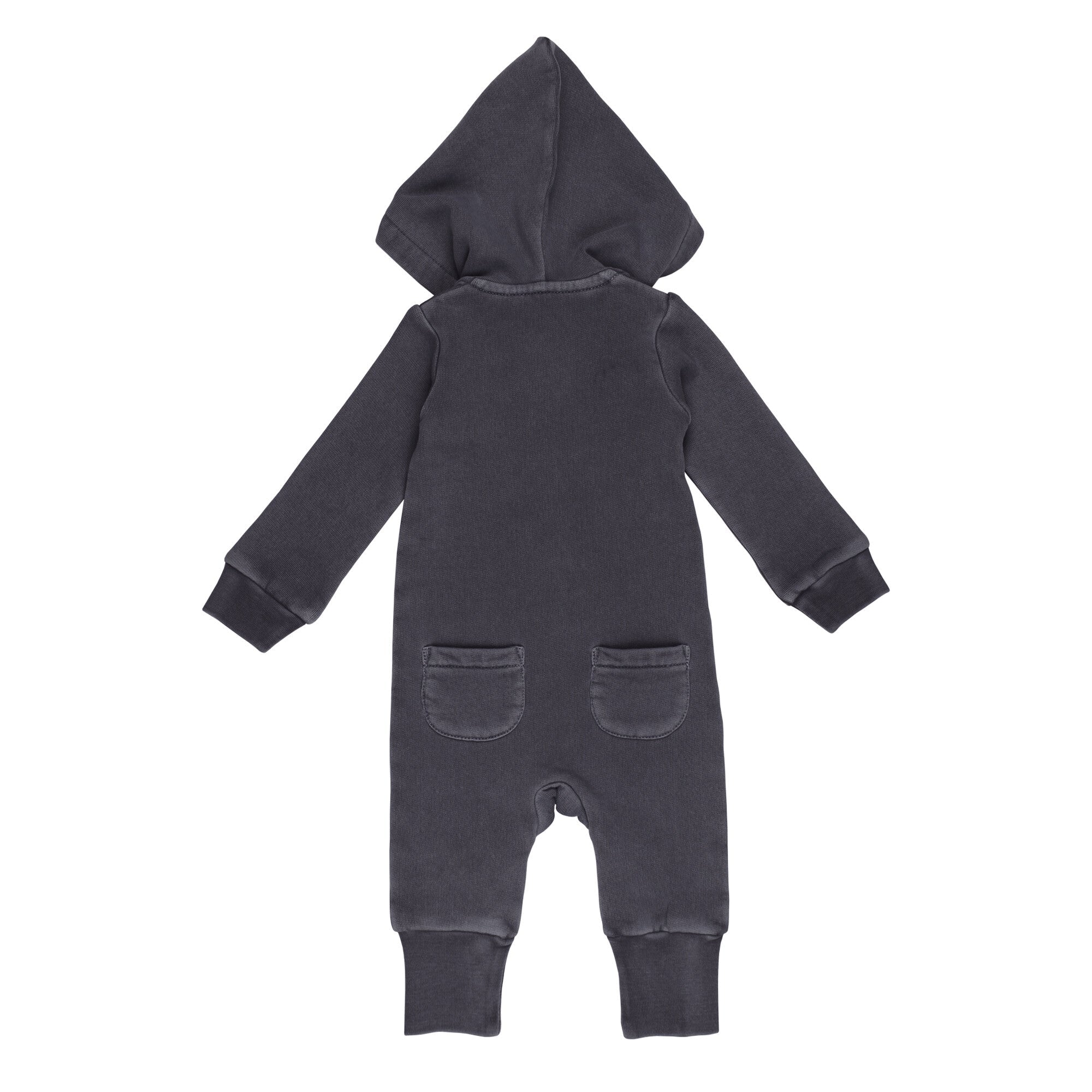 Coal - Organic Cozy Zipper Romper