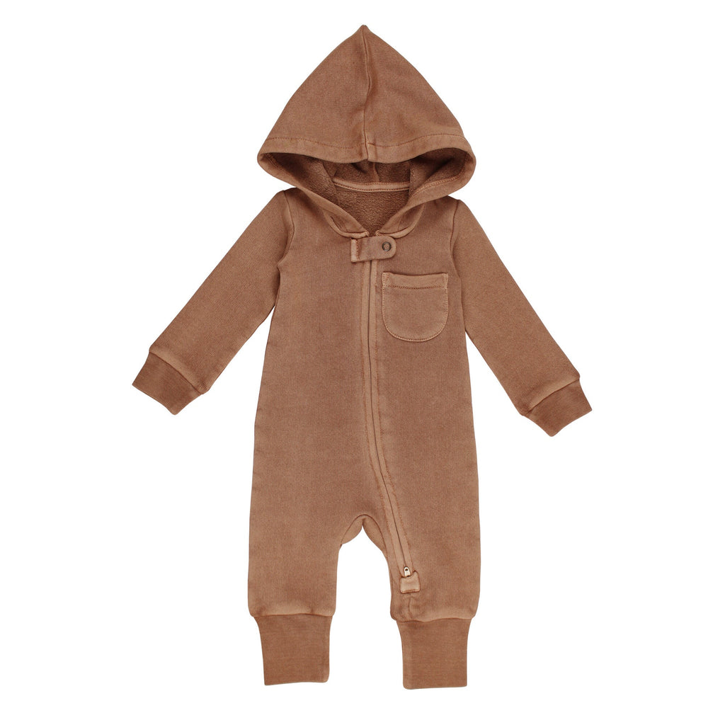Latte - Organic Cozy Zipper Romper