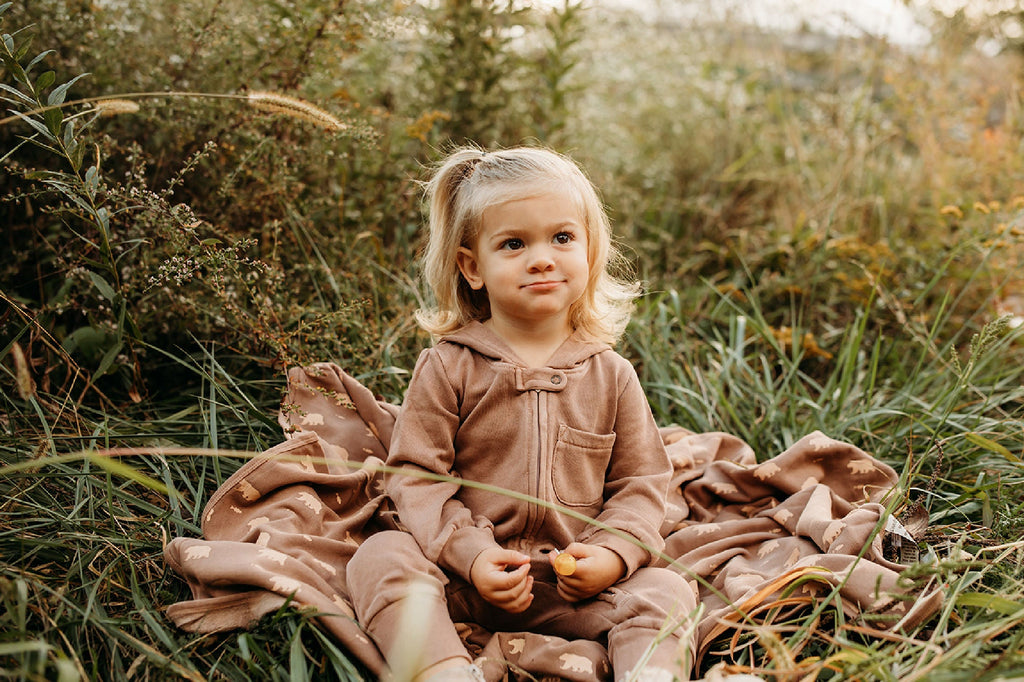 Latte - Organic Cozy Zipper Romper