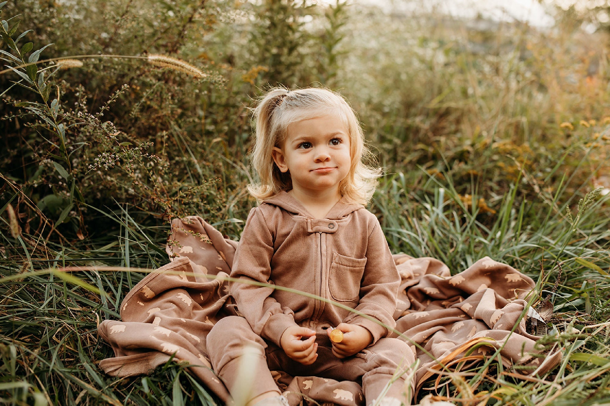 Latte - Organic Cozy Zipper Romper