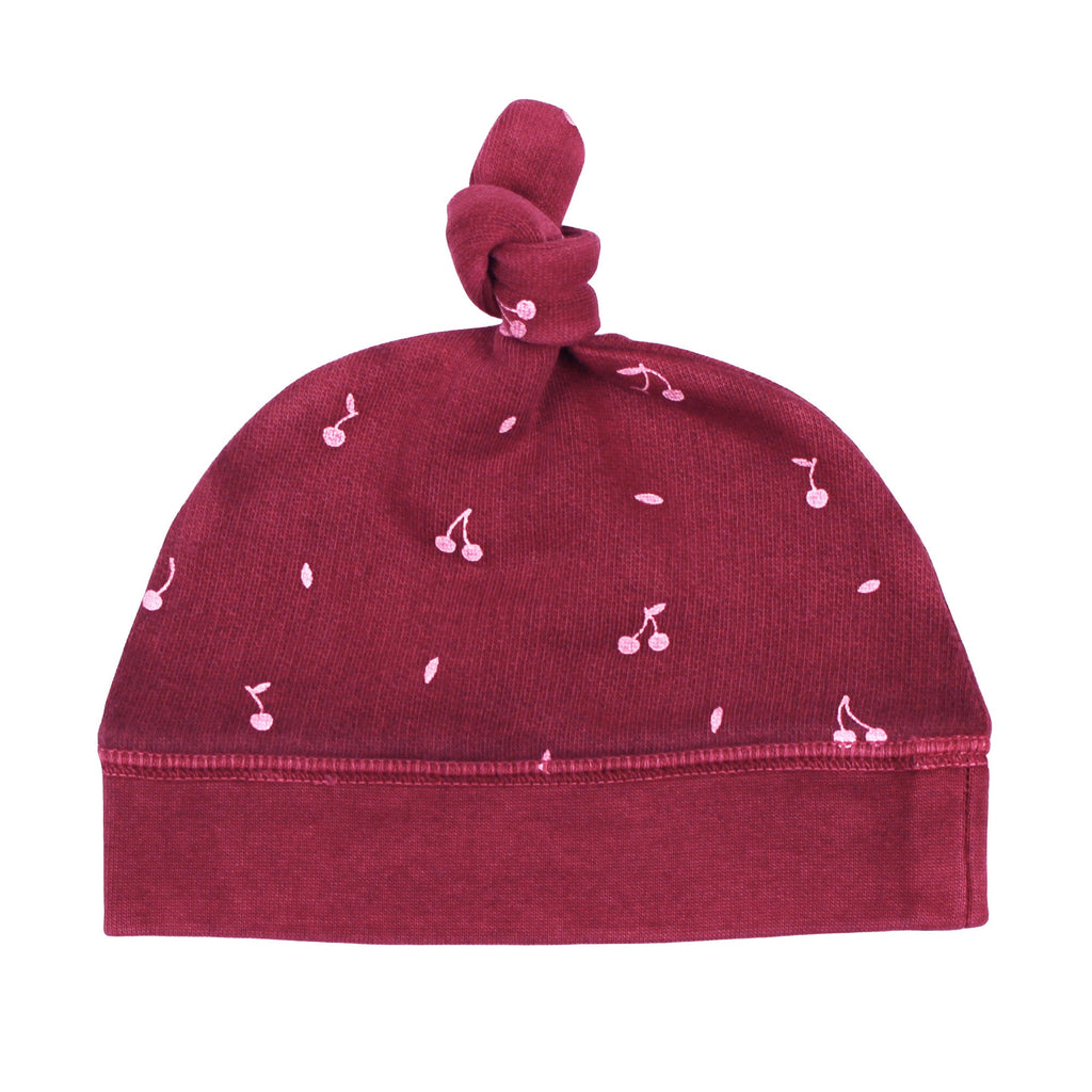 Sugarplum Cherries - Organic Cozy Knotted Hat