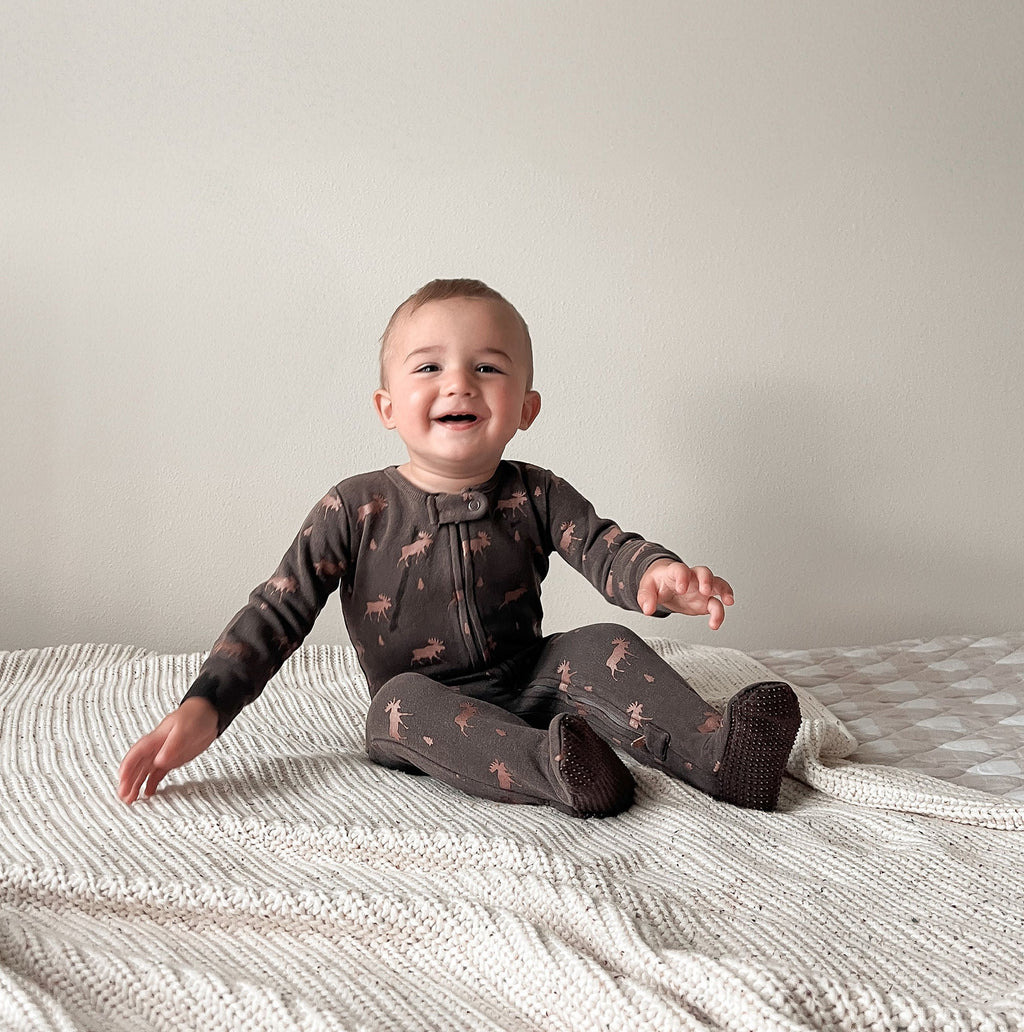 Bark Moose - Organic Cozy Zipper Footie