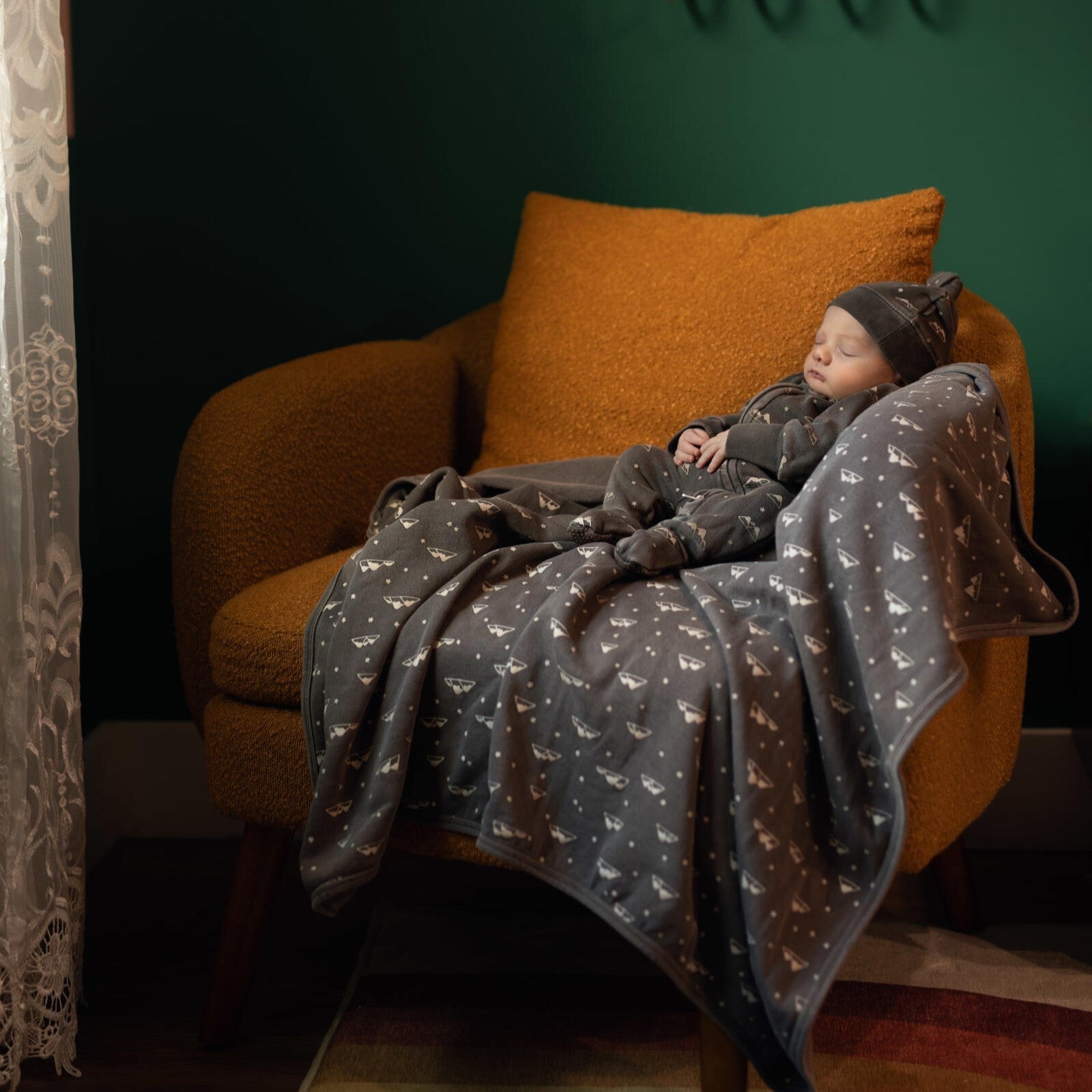 Bark Mountains - Organic Cozy Zipper Footie