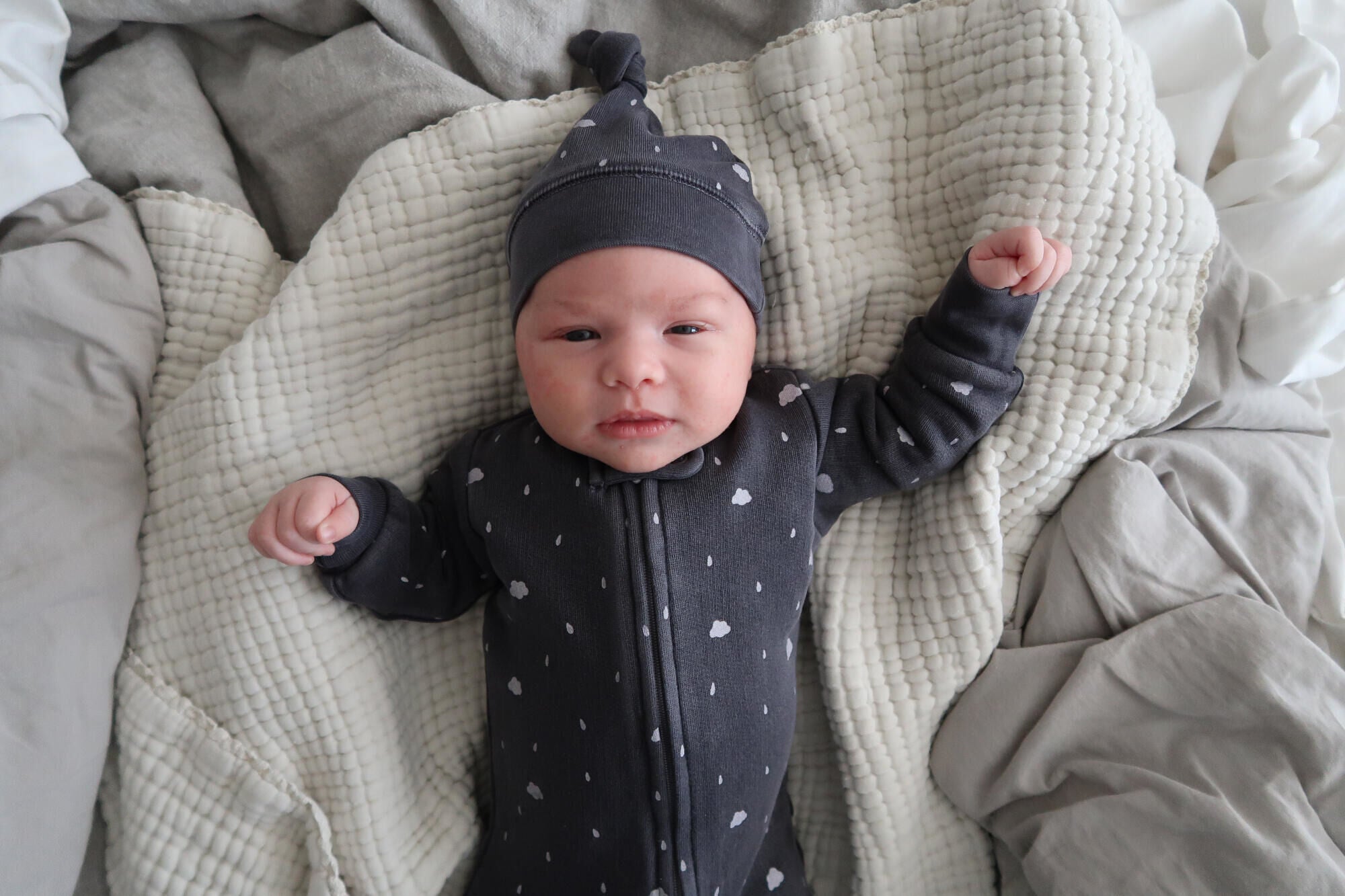 Coal Clouds - Organic Cozy Zipper Footie