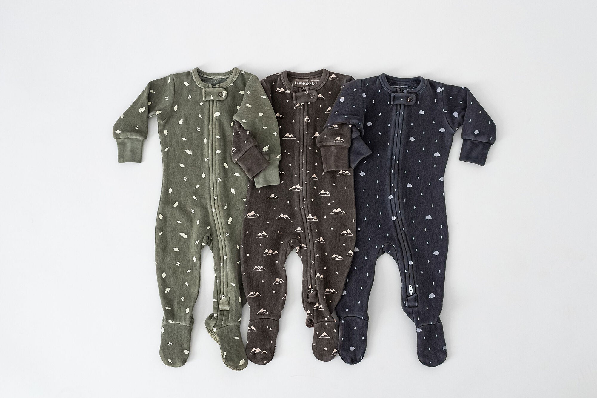 Hunter Leaves - Organic Cozy Zipper Footie