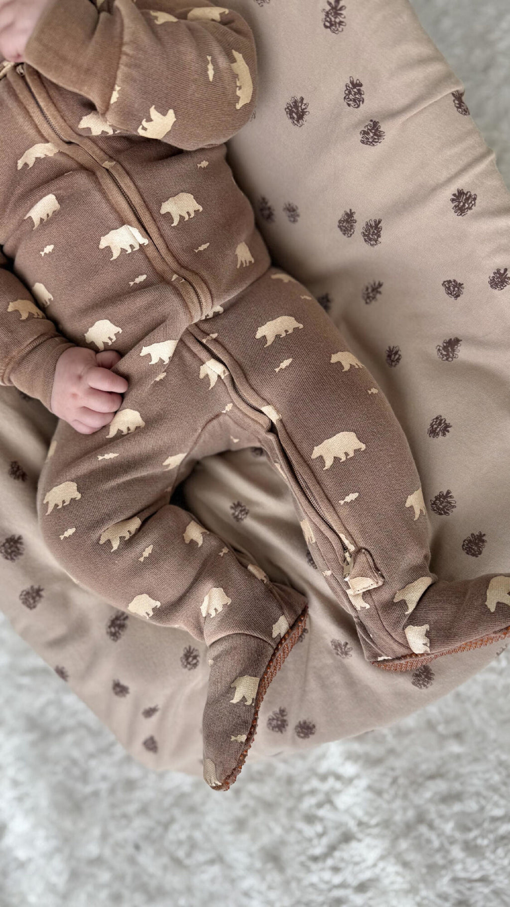 Latte Bear - Organic Cozy Zipper Footie