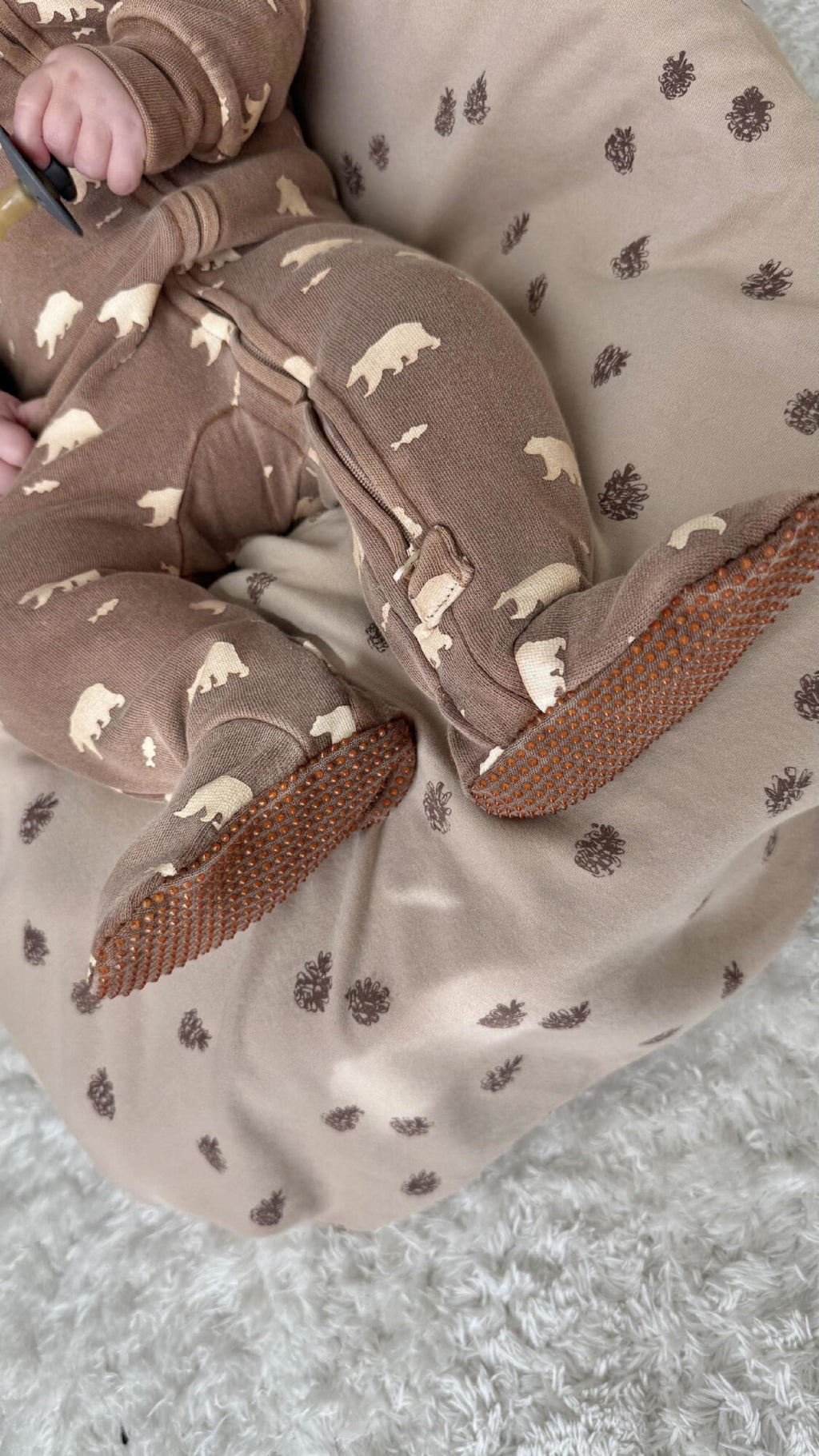 Latte Bear - Organic Cozy Zipper Footie