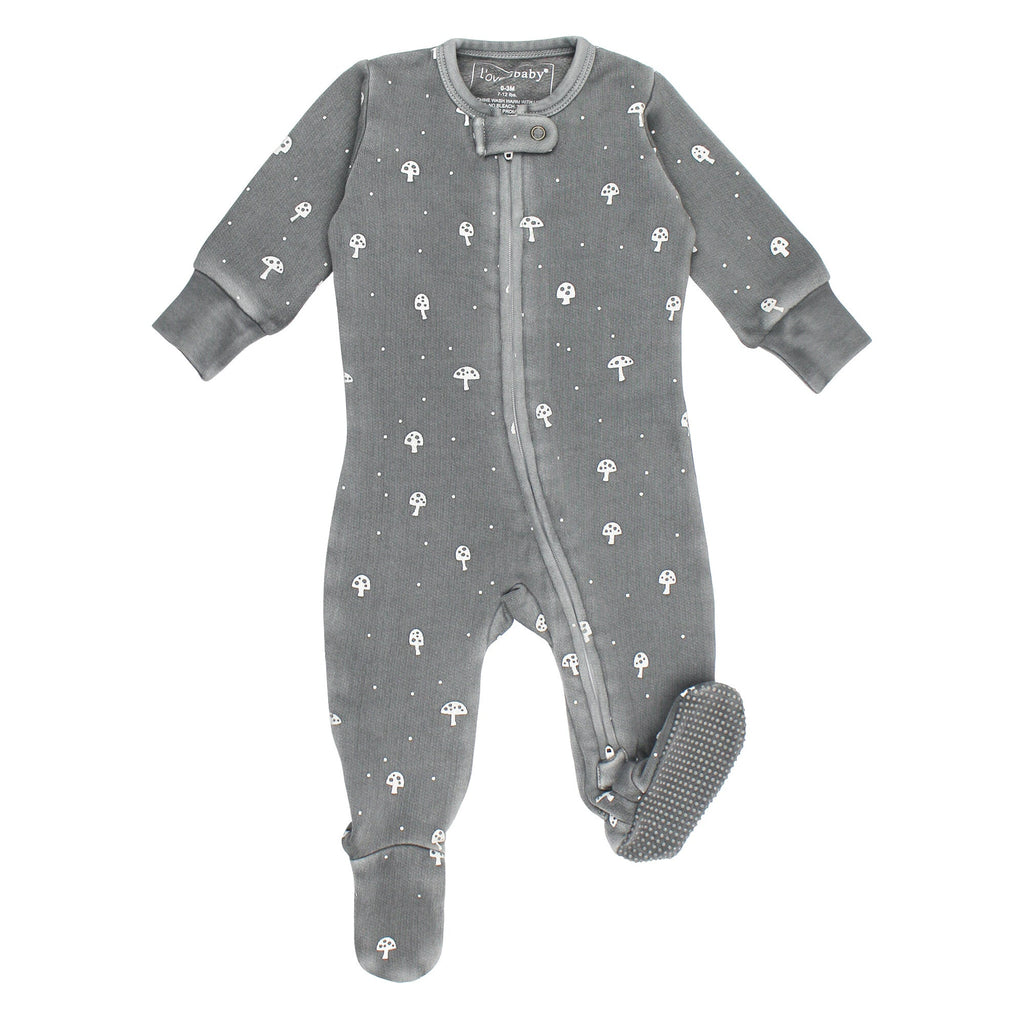Mist Mushrooms - Organic Cozy Zipper Footie