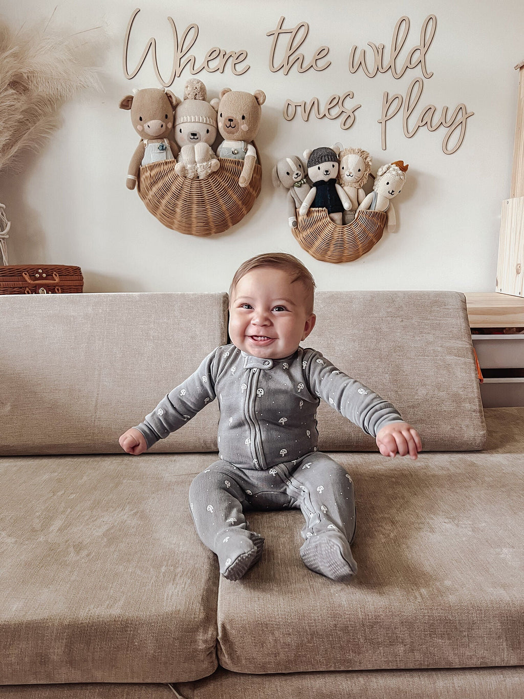 Mist Mushrooms - Organic Cozy Zipper Footie