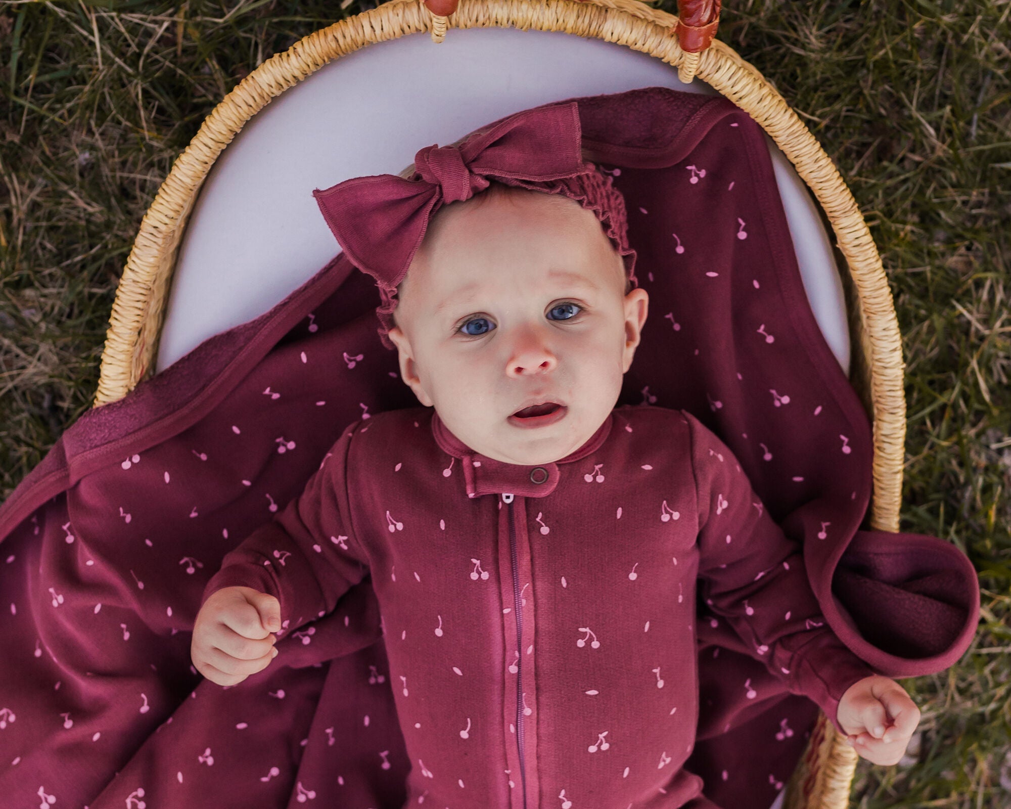 Sugarplum Cherries - Organic Cozy Zipper Footie