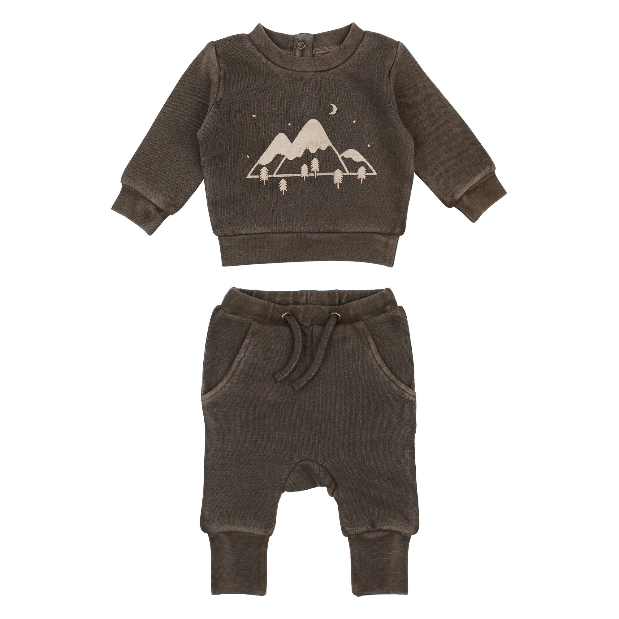 Bark Mountains - Organic Cozy Graphic Sweatshirt & Jogger Set