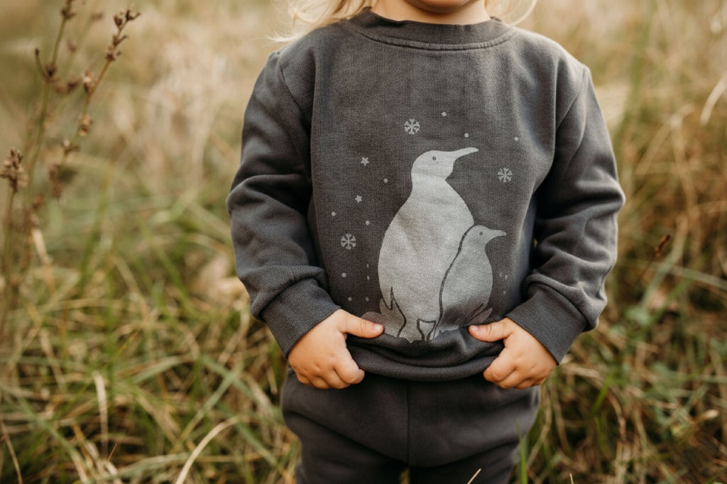 Coal Penguin - Organic Cozy Graphic Sweatshirt & Jogger Set