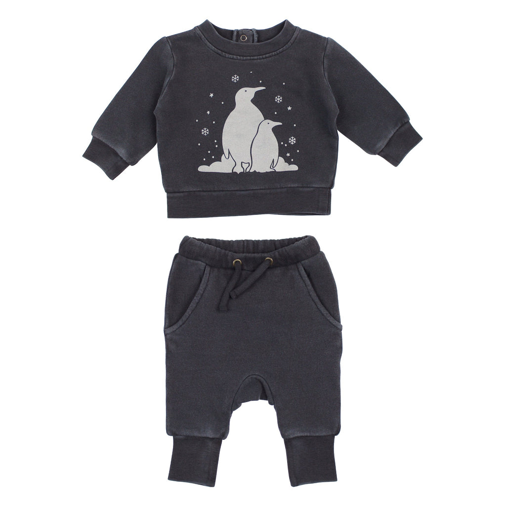 Coal Penguin - Organic Cozy Graphic Sweatshirt & Jogger Set
