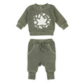 Hunter Leaves - Organic Cozy Graphic Sweatshirt & Jogger Set