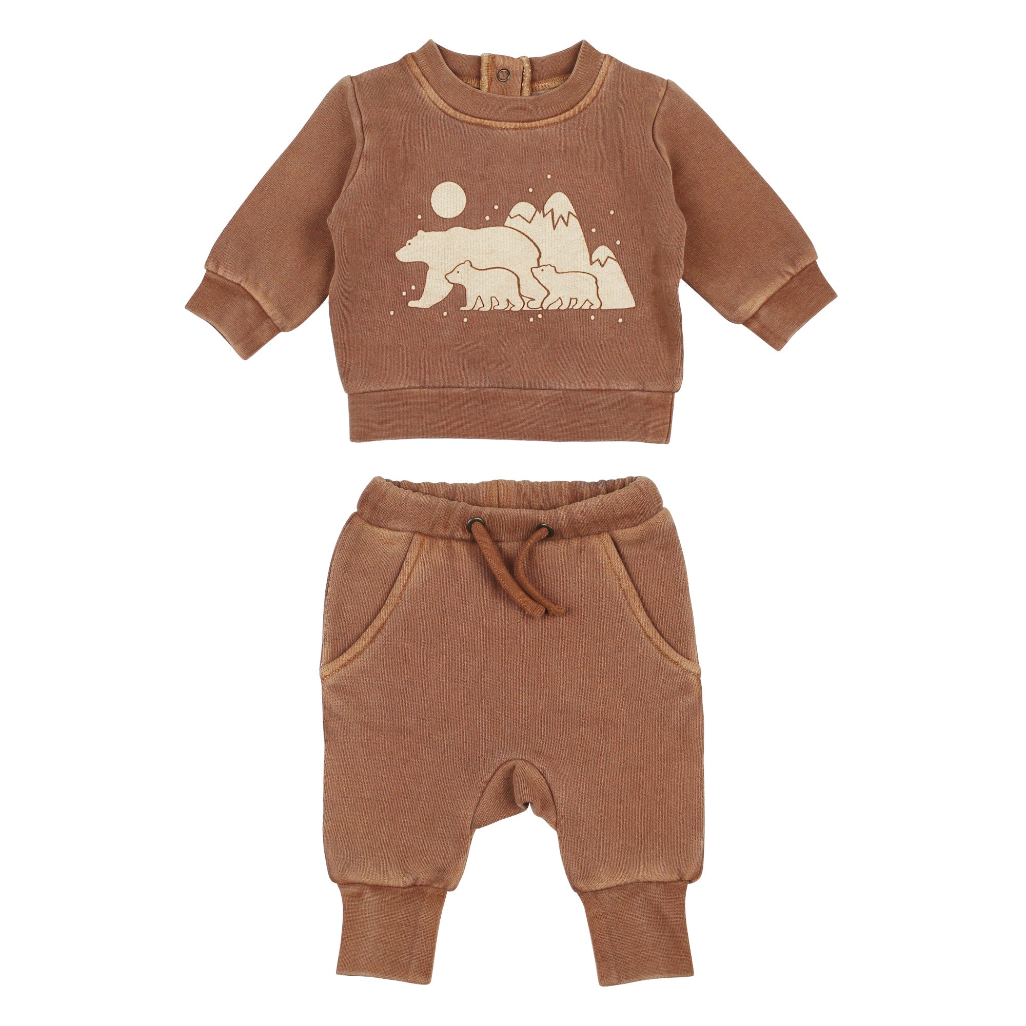 Latte Bear - Organic Cozy Graphic Sweatshirt & Jogger Set