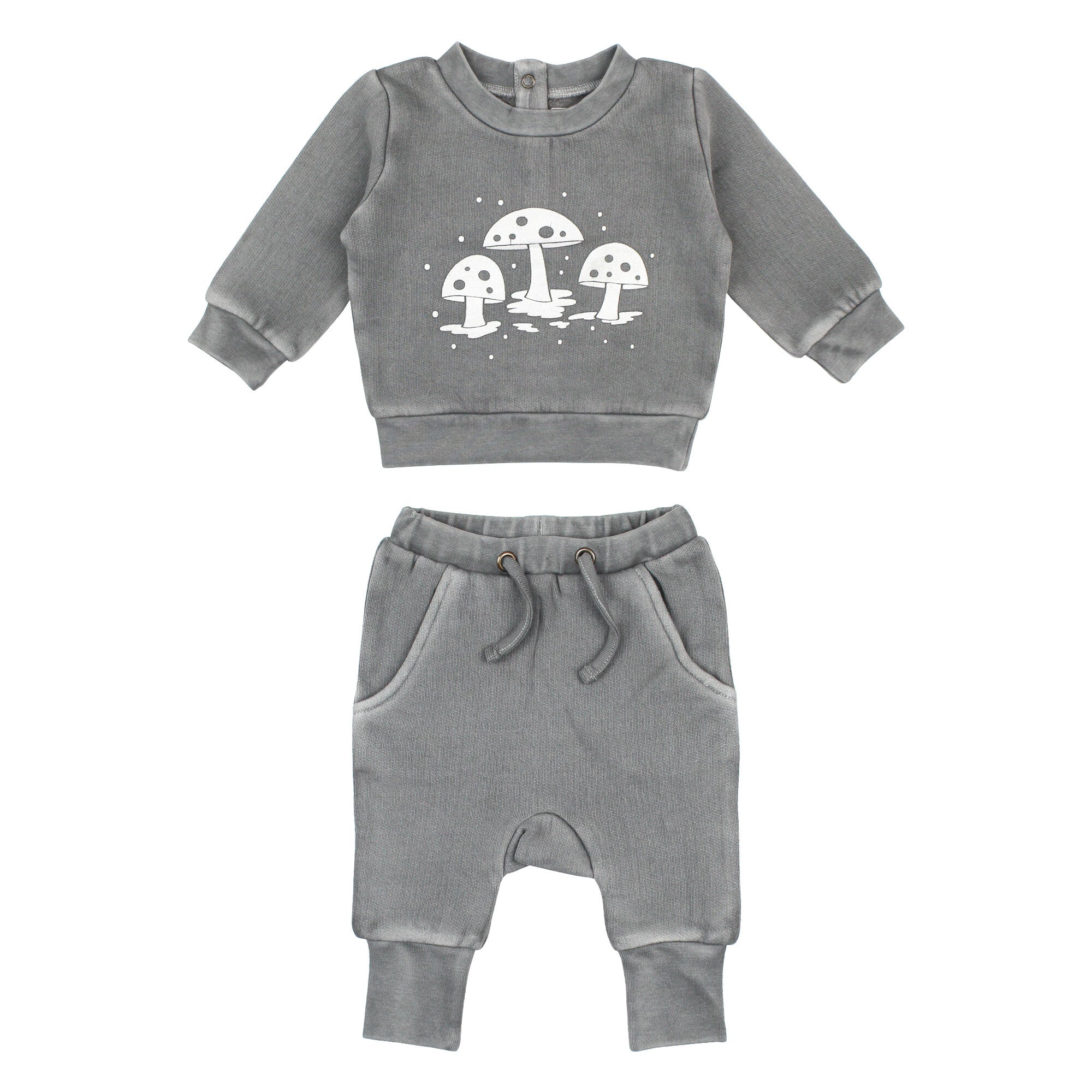 Mist Mushrooms - Organic Cozy Graphic Sweatshirt & Jogger Set