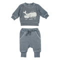 Moonstone Whale - Organic Cozy Graphic Sweatshirt & Jogger Set