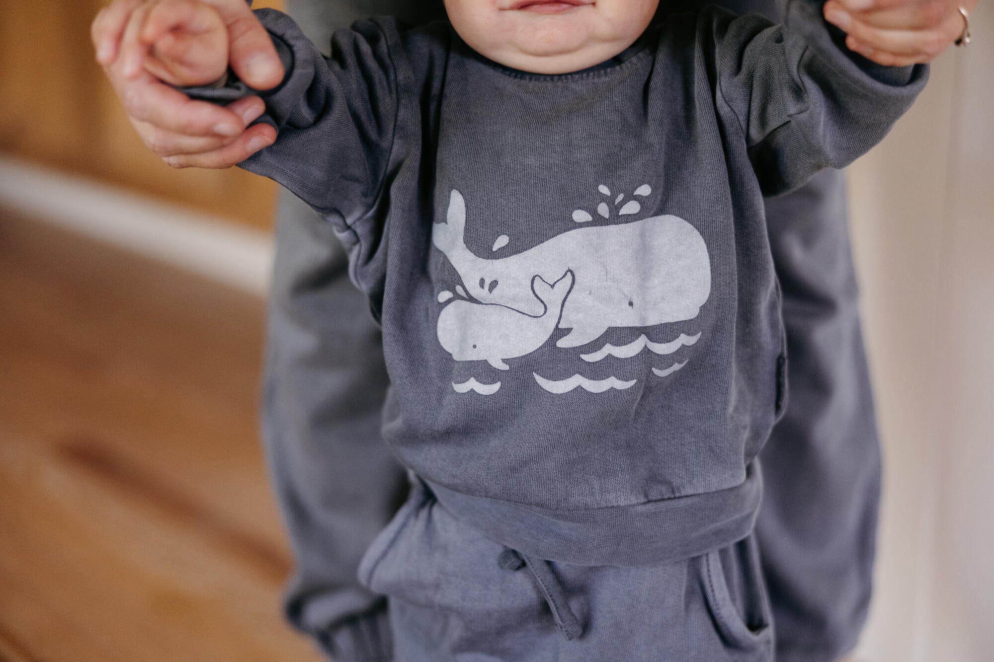 Moonstone Whale - Organic Cozy Graphic Sweatshirt & Jogger Set